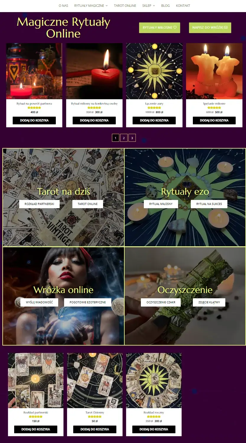 Sklep internetowy z usługami ezoterycznymi online
