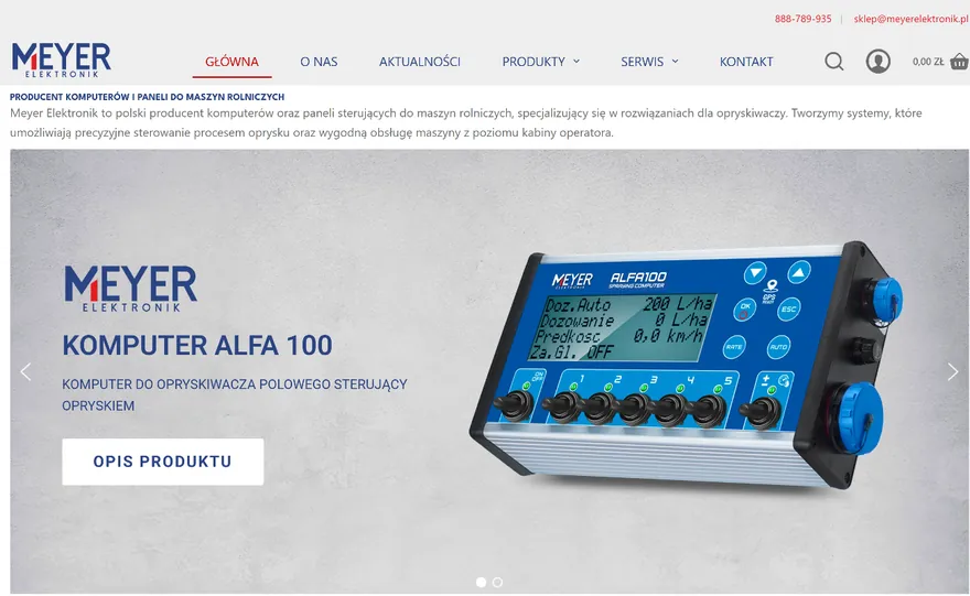 Sklep Meyer Elektronik z komputerami do opryskiwaczy