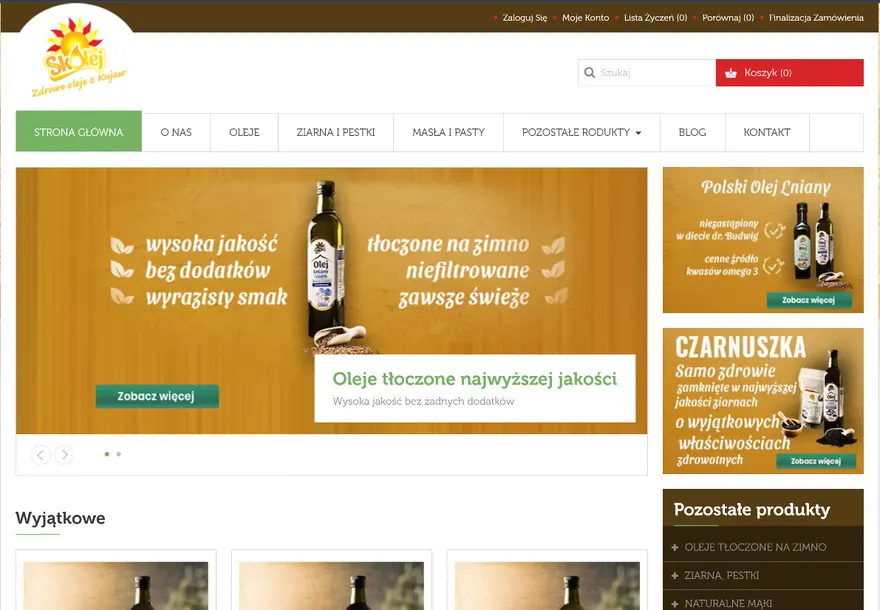 Sklep SkOlej z olejami tłoczonymi na zimno